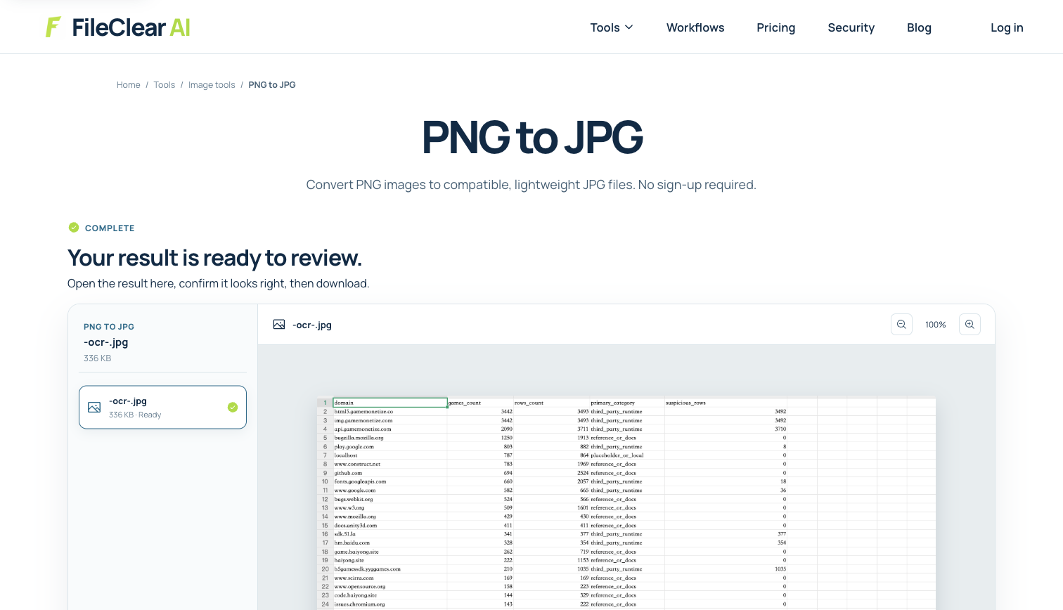 Preview of the real JPG result created from the 2688 by 1160 PNG table screenshot